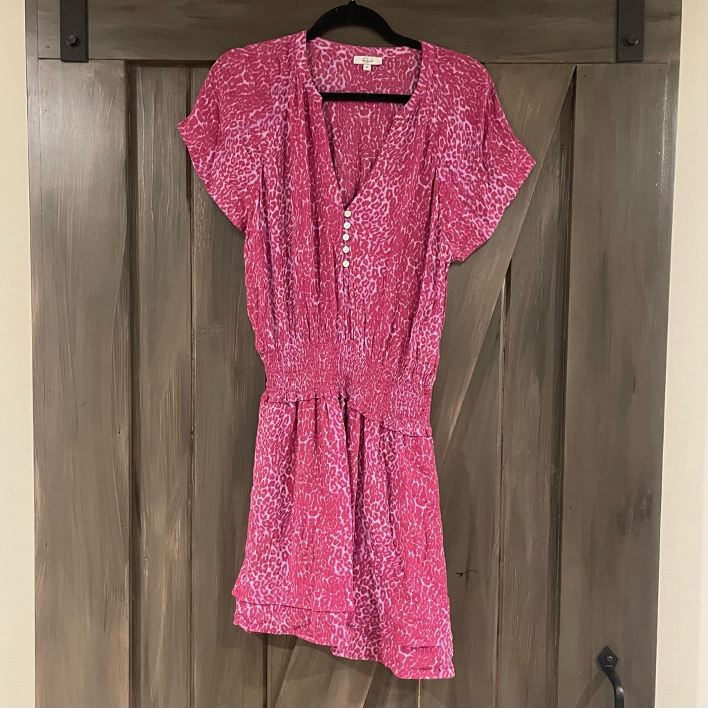 Rails Karla Magenta Cheetah Mini Dress-Medium
